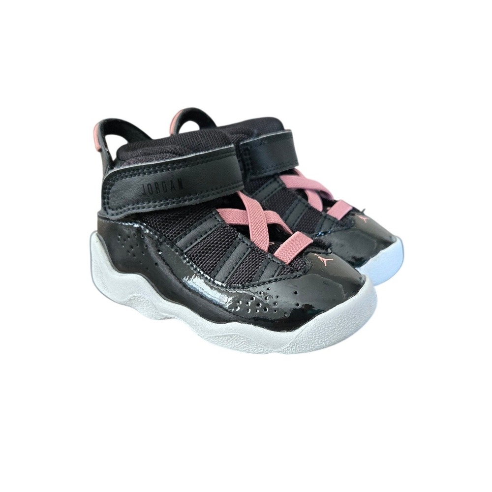 Jordan 6 Rings Toddler Shoes Black Pink Kids Sneaker Size 6C